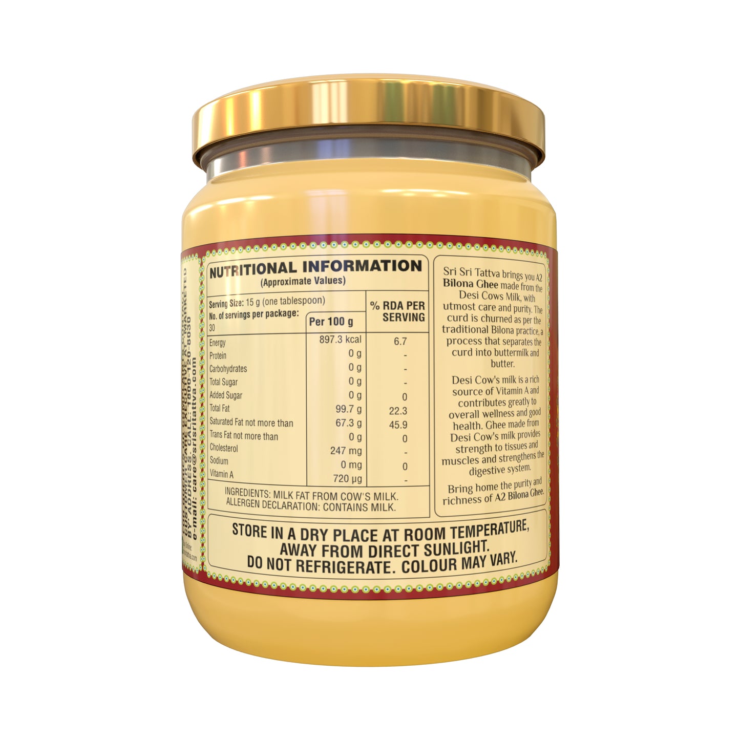 A2 Bilona Ghee, 500 ml