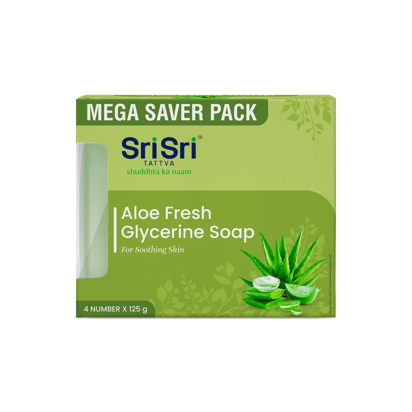 Aloe Fresh Glycerine Soap | For Soothing Skin | 125 g Each | Pack of 4