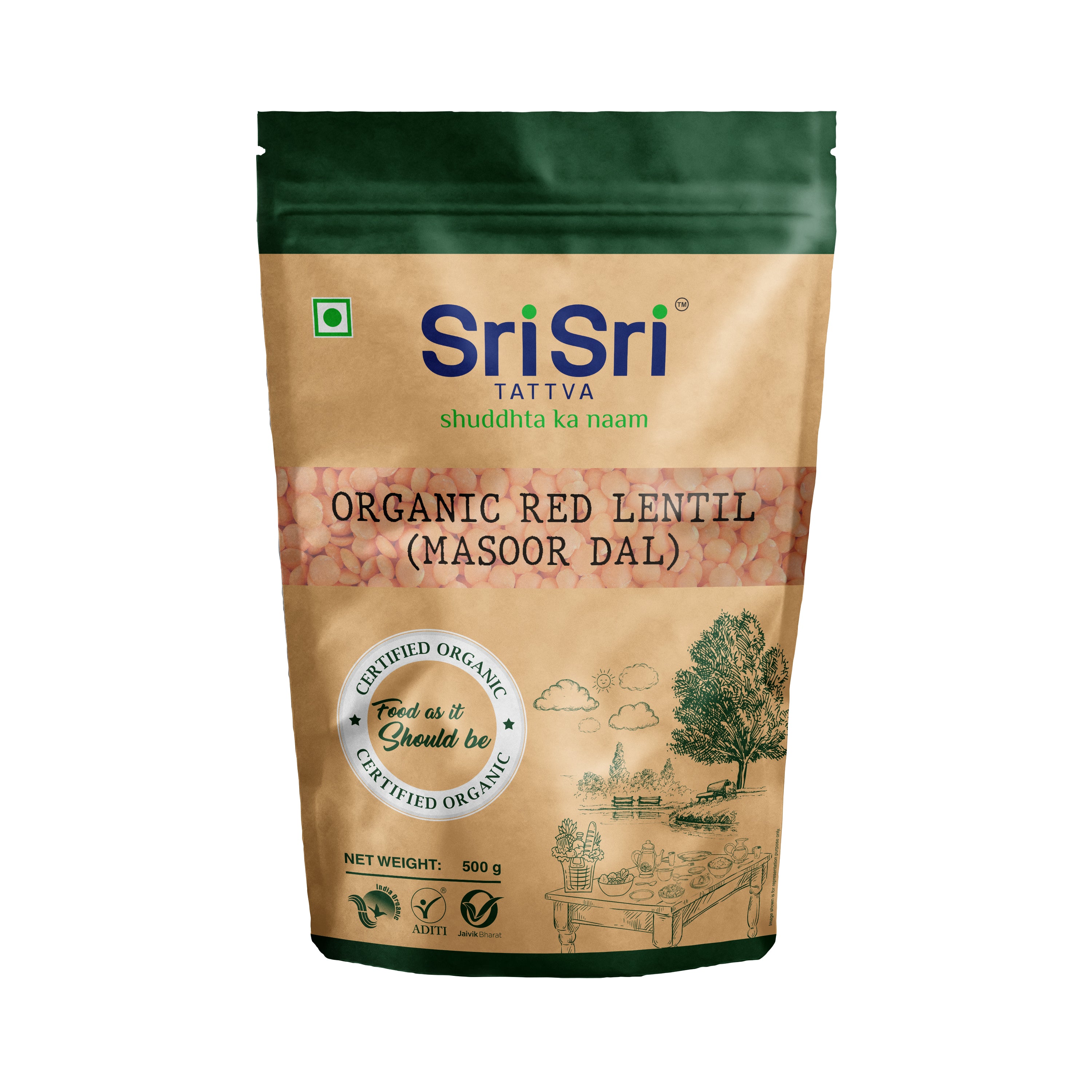 Organic Red Lentil (Masoor Dal), 500 g