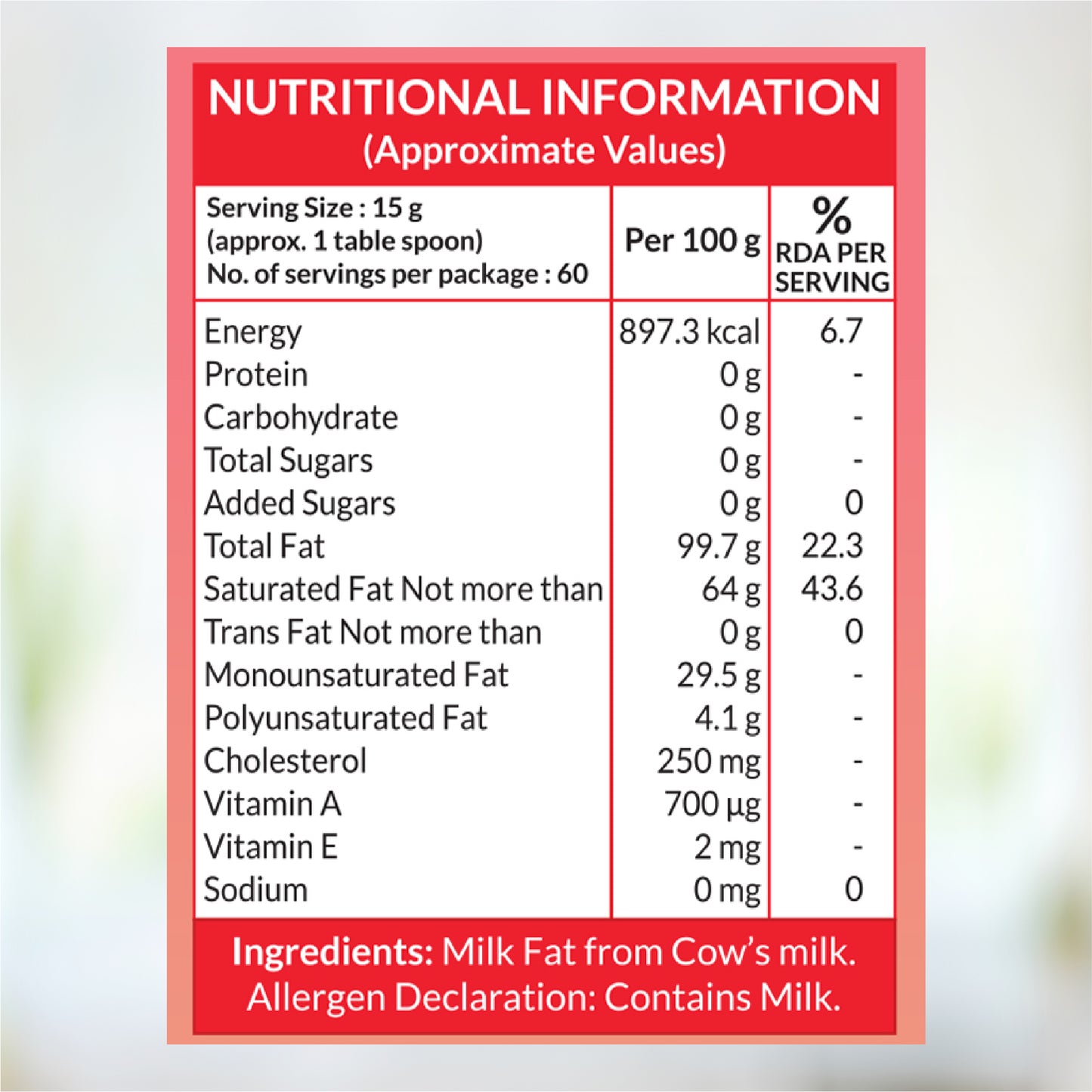 Pure Ghee 1L | Made with Cow's Milk