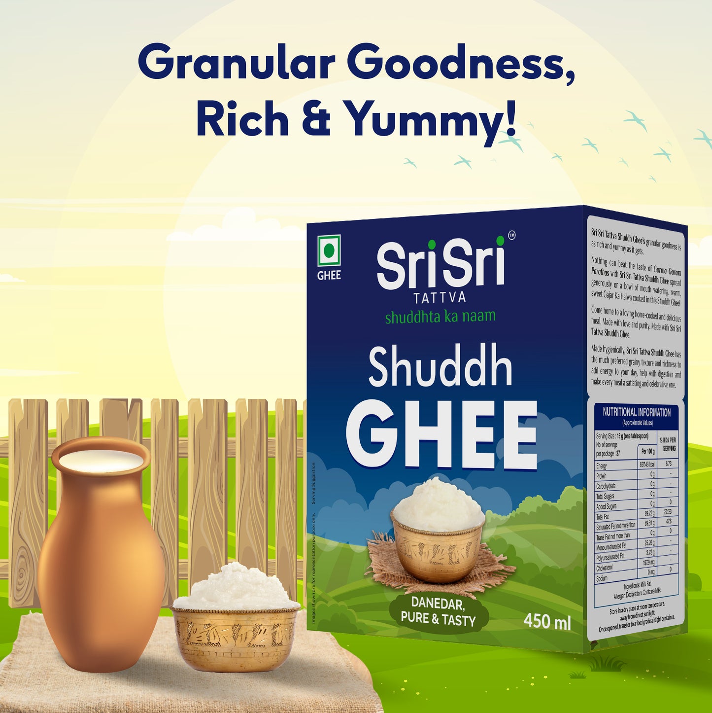 Shuddh Ghee - Danedar, Pure & Tasty, 450 ml