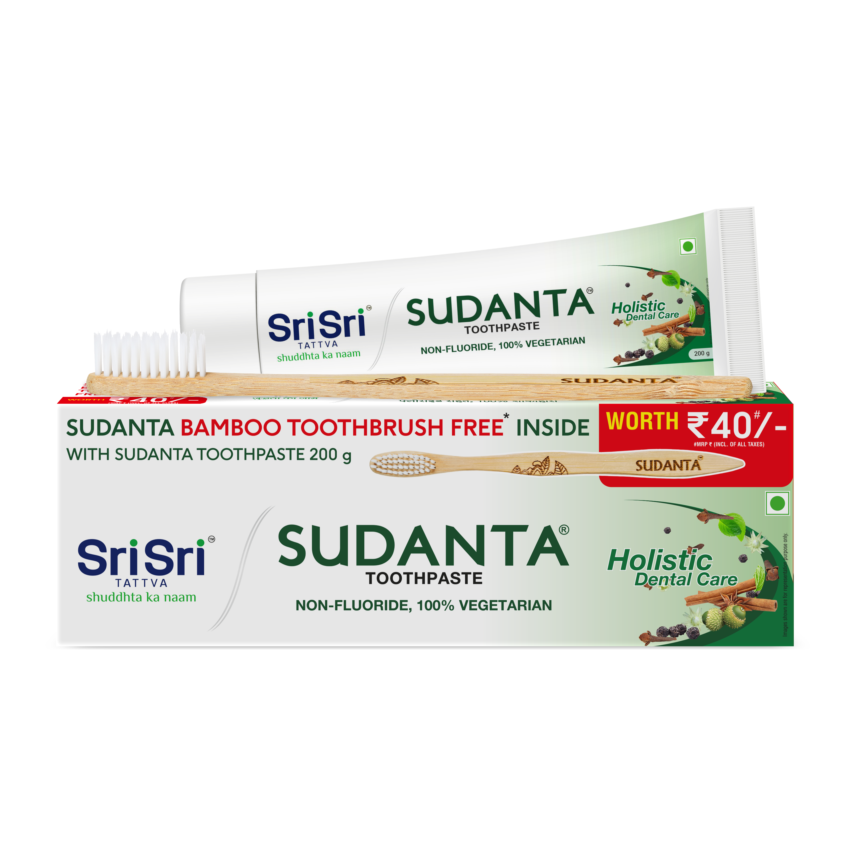 Sudanta Toothpaste - Non - Fluoride - 100% Vegetarian 200g – Sri Sri Tattva