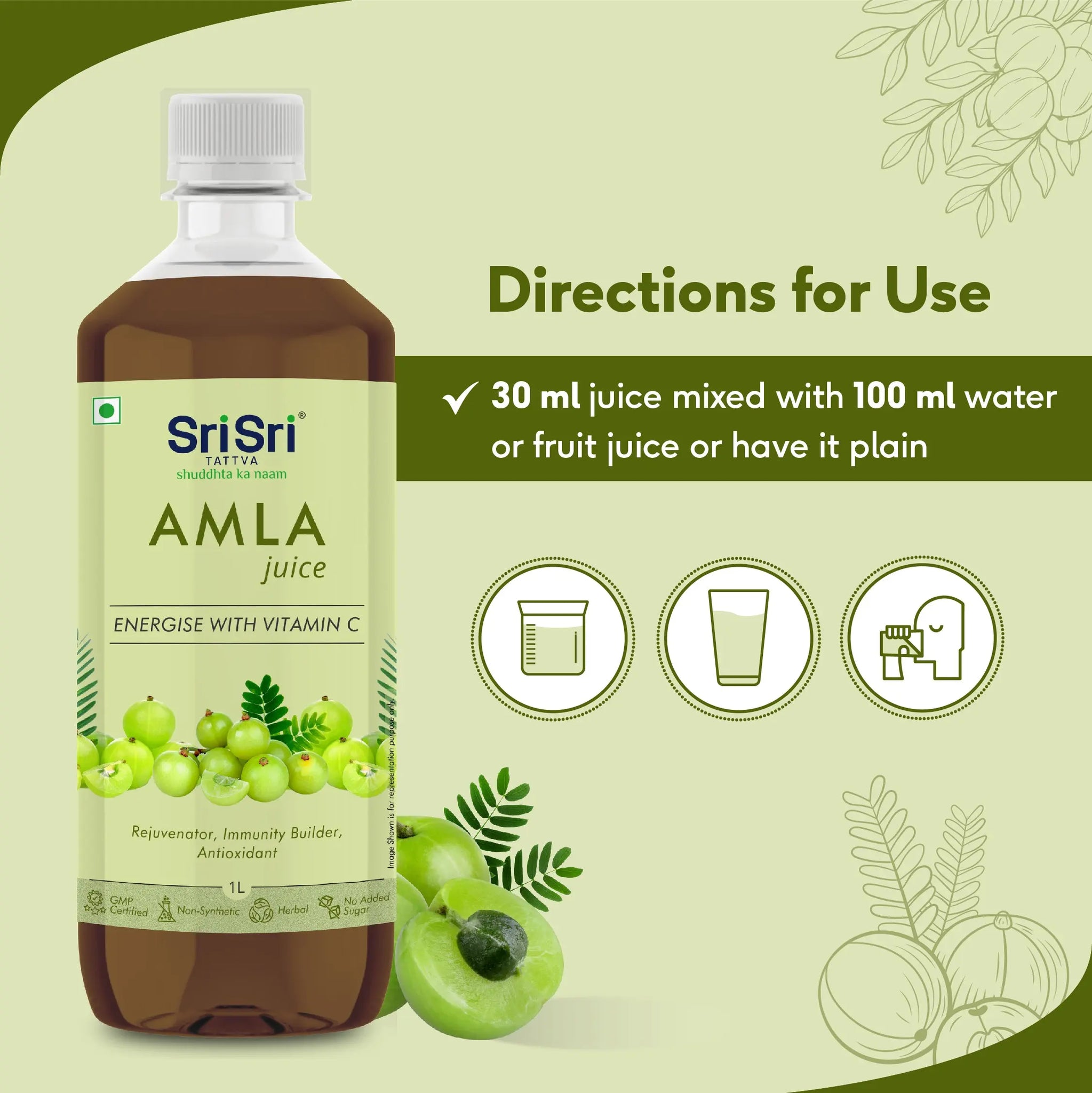 Amla Juice for Hair Growth, 1L | Ayurvedic Amla Juice Online | Sri Sri ...