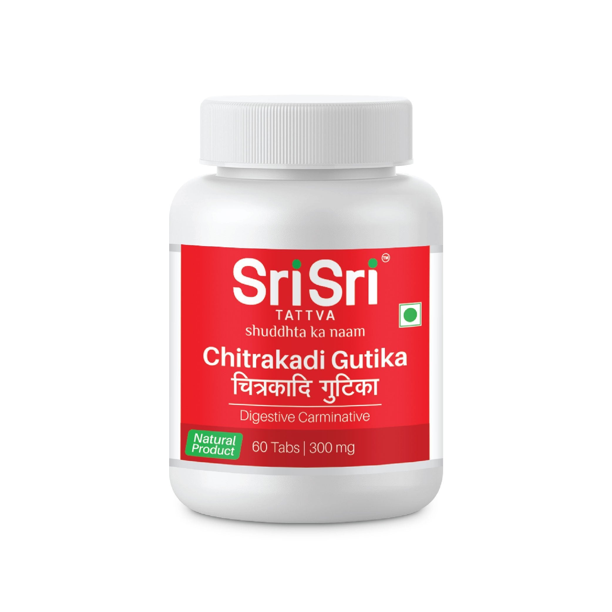 Sri Sri Tattva Chitrakadi Gutika 300 mg Jar of 60 QTY