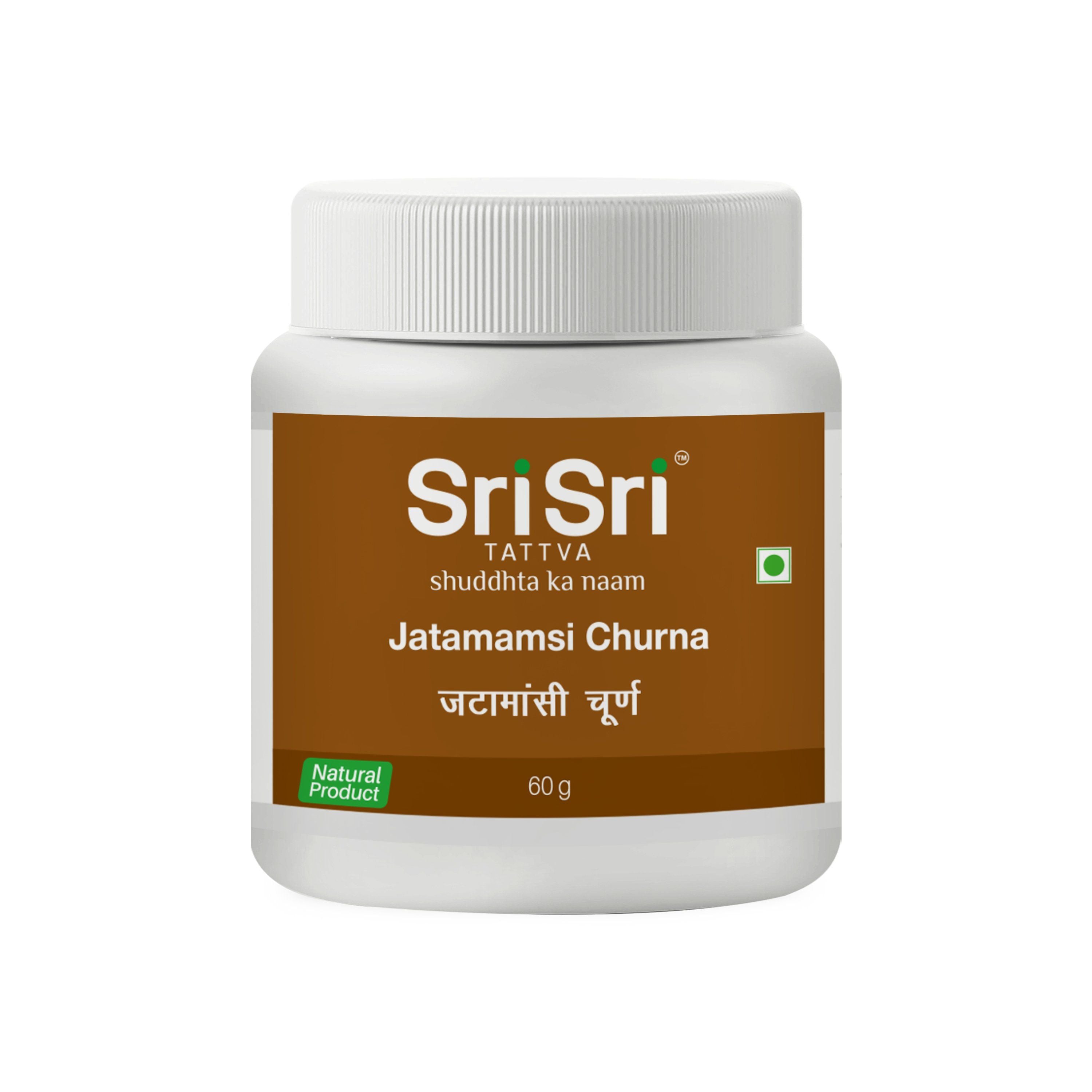 Sri Sri Tattva Jatamamsi Churna jar of 60 GM