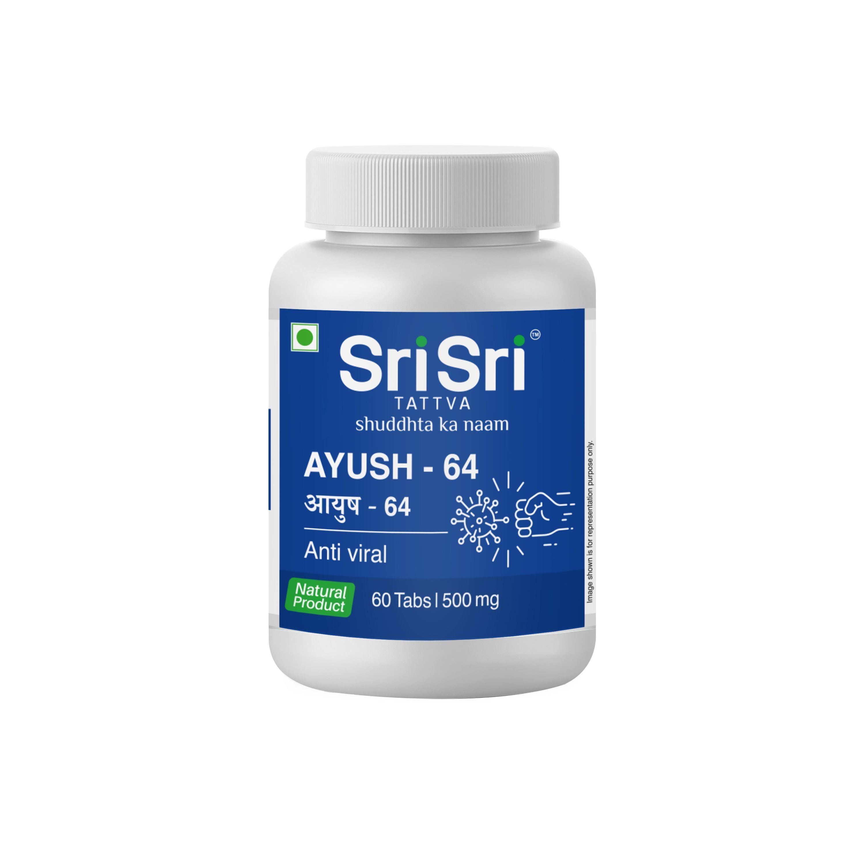 Sri Sri Tattva AYUSH 64 500 mg Jar of 60 QTY